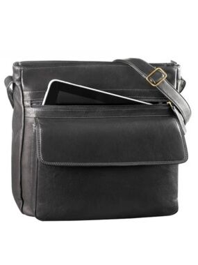 Derek Alexander Genuine Leather DERBY Unisex Large Tablet Friendly Crossbody bag